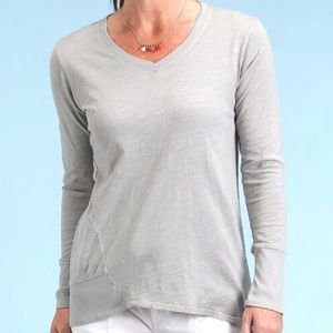 FRESH PRODUCE EMILY Cotton Slub V Neck Top Slate